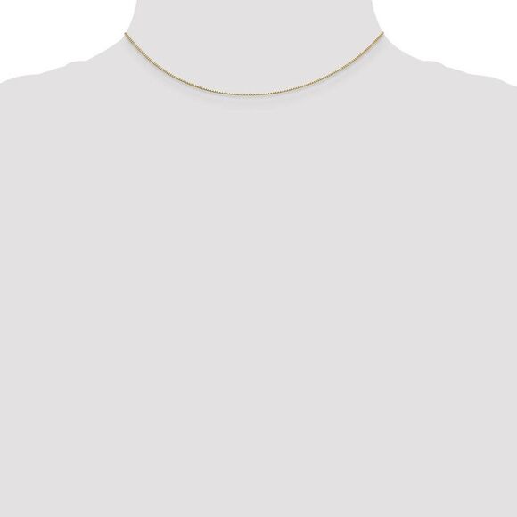 Children's 0.5mm, 14k Yellow Gold, Solid Box Chain Necklace, 14 Inch - Picture 2 of 8